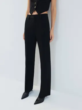 Tailored Straight Wool Pants