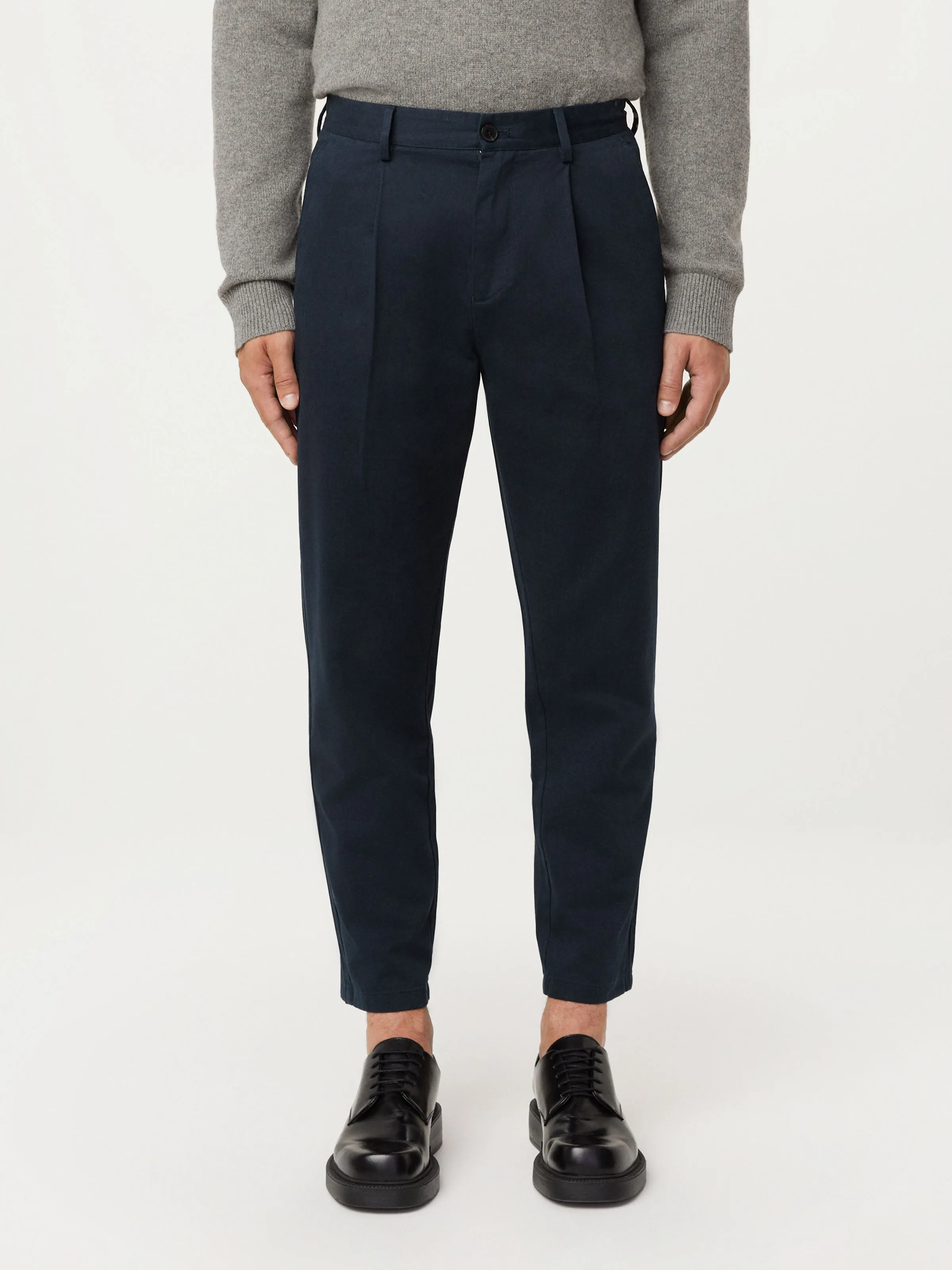 The Jamie Pleated Chino Pant in Deep Blue