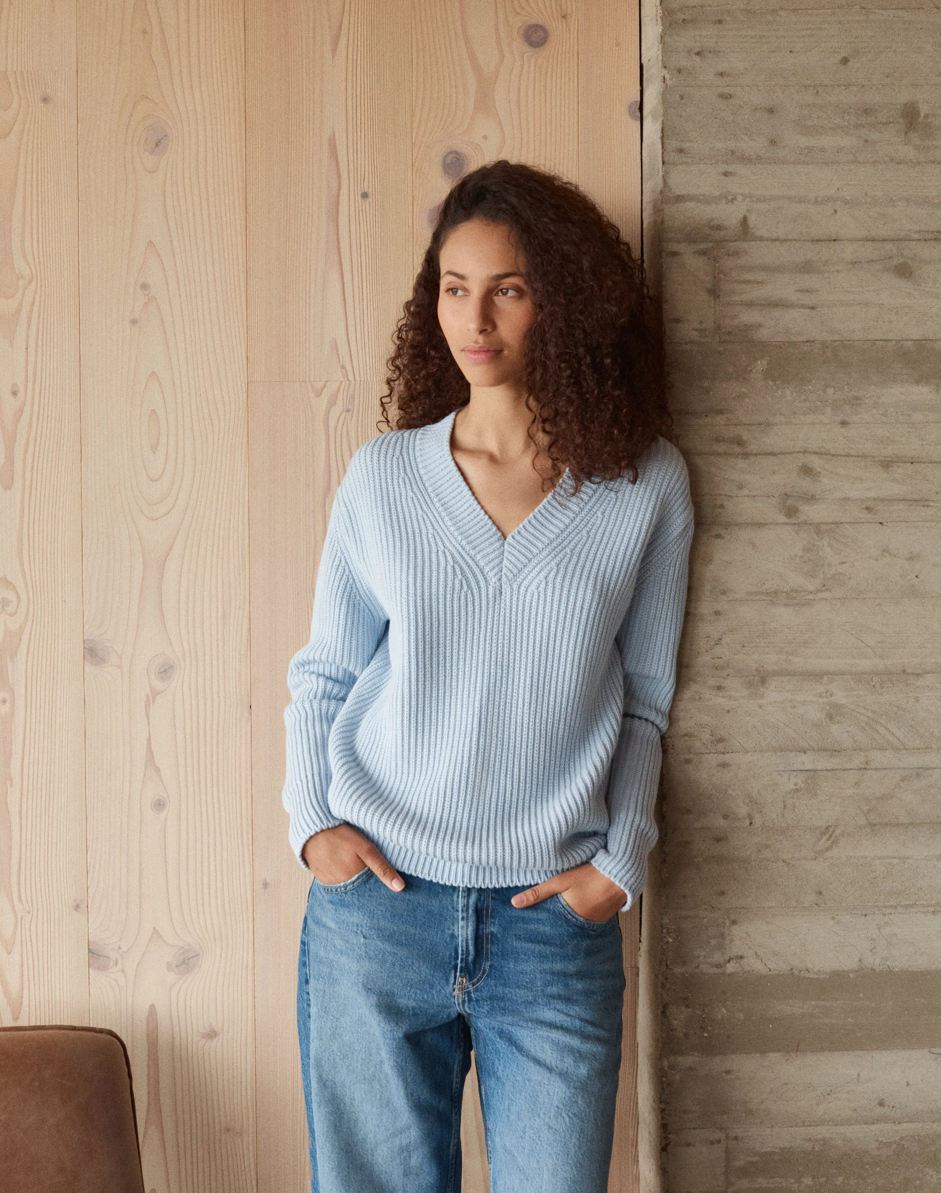 The SLOUCHY HEIRLOOM V - Organic Cotton & Wool blend