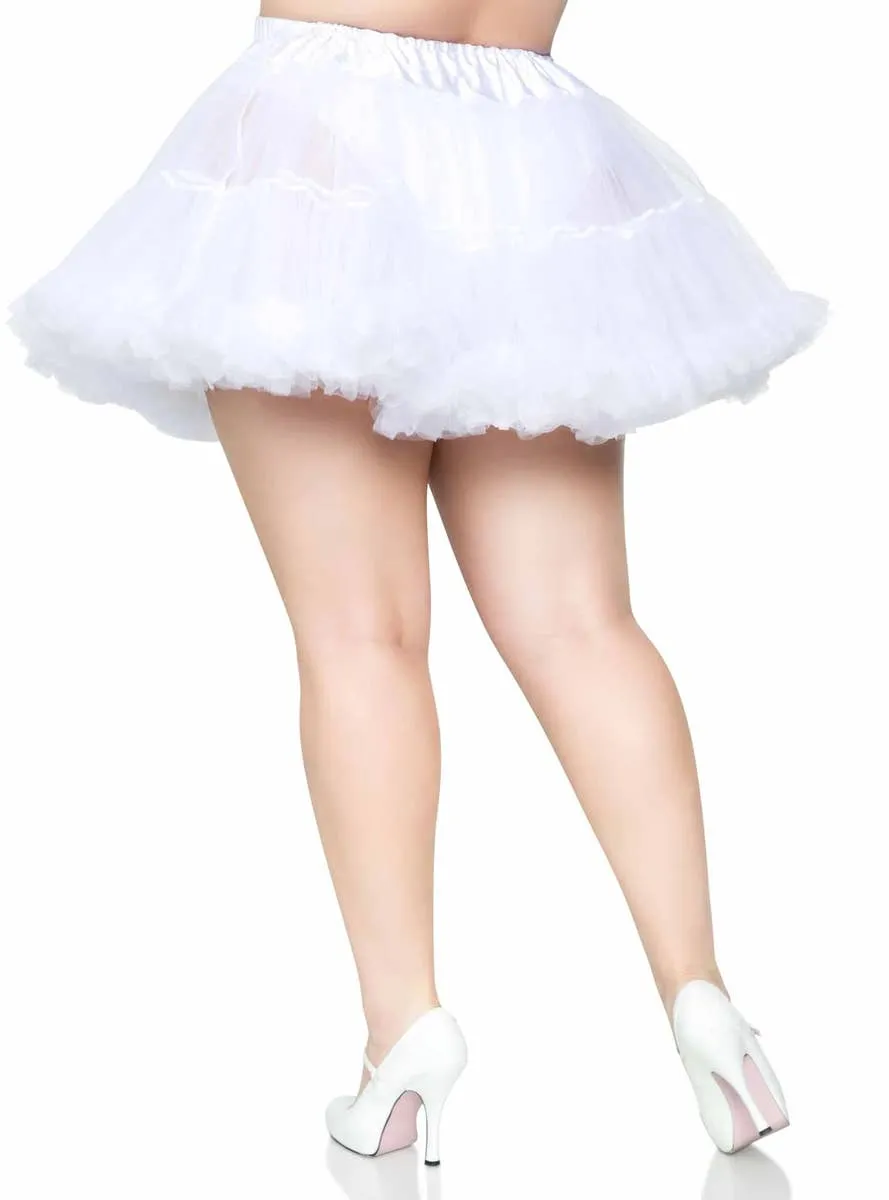 Thigh Length White Plus Size Mesh Petticoat