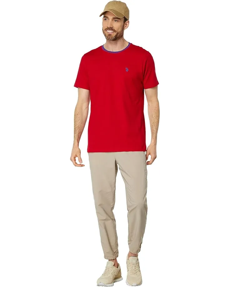 U.S. Polo Assn. Men's Short Sleeve Crew Neck Yarn-Dye Collar Tipped Jersey T-Shirt