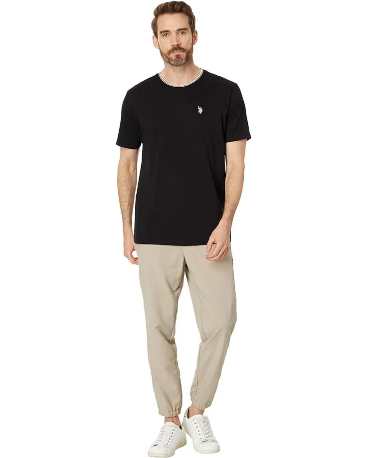 U.S. Polo Assn. Men's Short Sleeve Crew Neck Yarn-Dye Collar Tipped Jersey T-Shirt