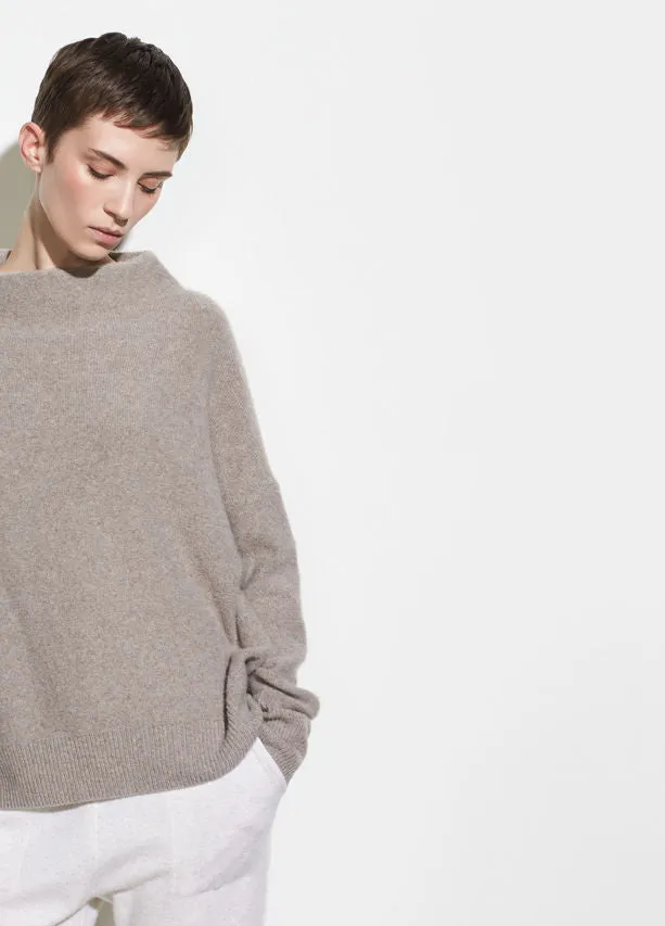 Vince Funnel Neck Sweater  Heathered Taupe