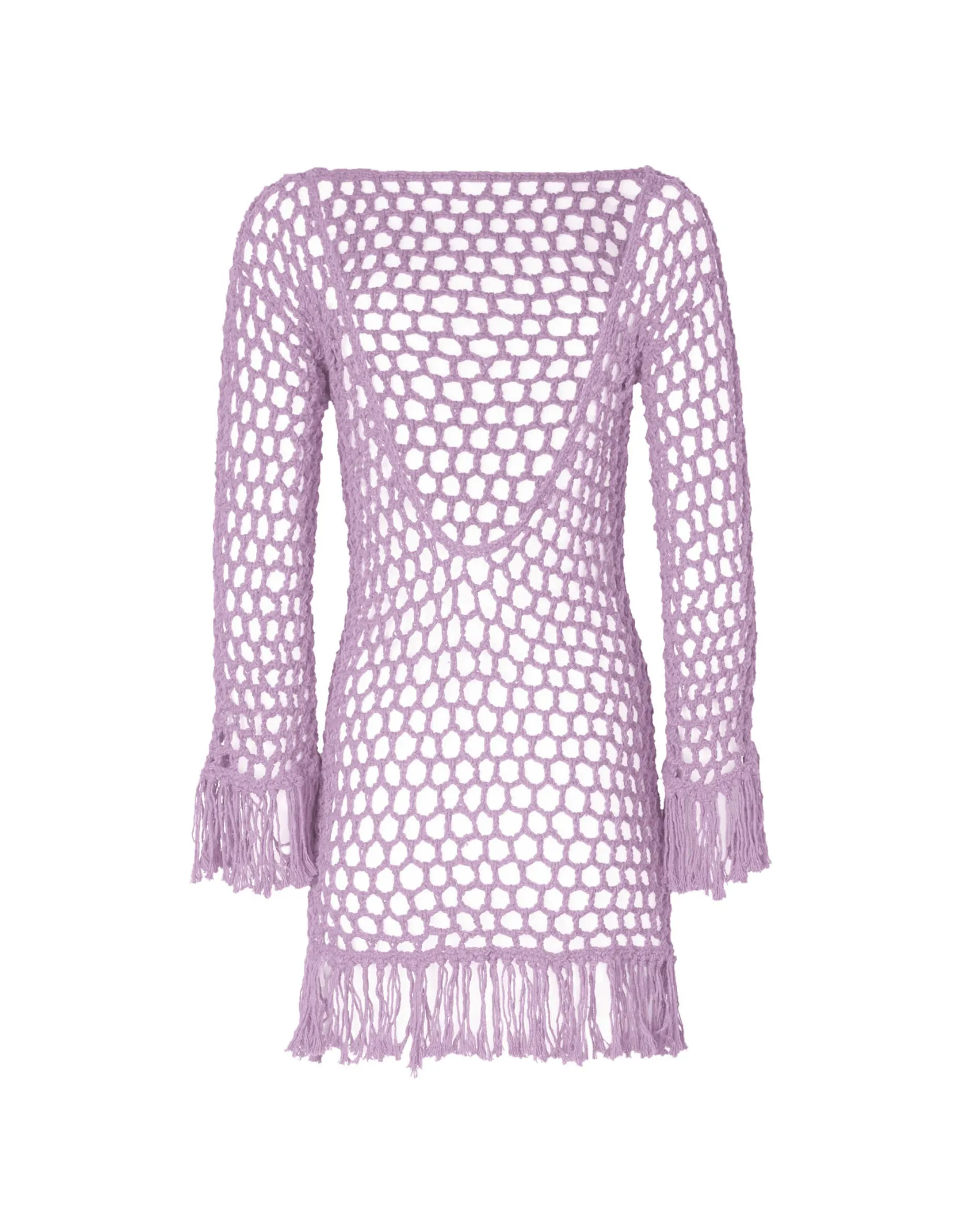 Violet Lilac Crochet Mini Dress