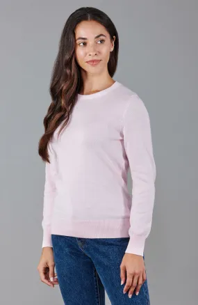 Womens 100% Cotton Crew Neck Jumper